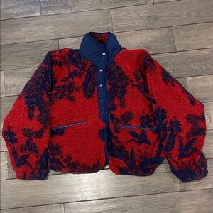 FP Movement by Free People Red and Blue Teddy Jacket